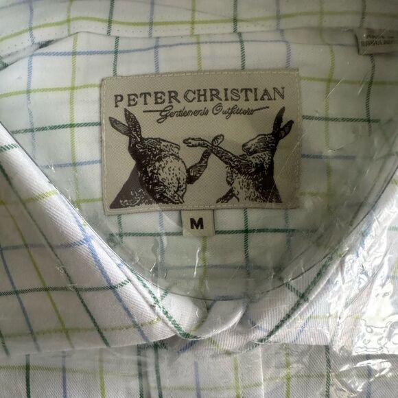 Peter‎ Christian Green County Tattersall Shirt Green M NWT IN PACKAGING - Picture 5 of 5